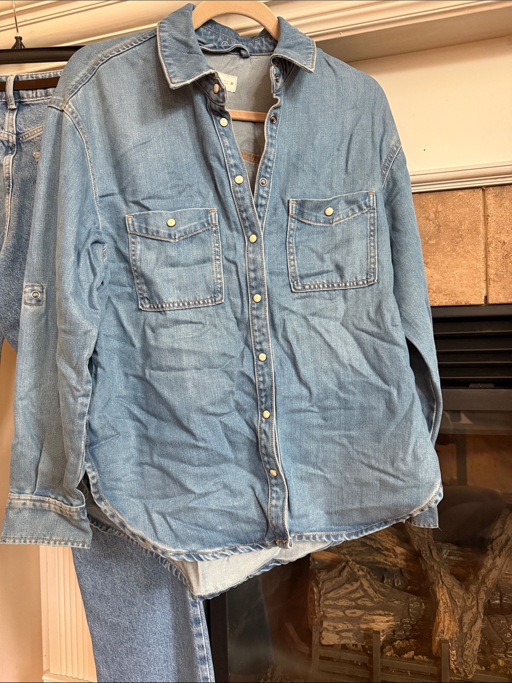 Zara Light Blue Denim Shirt Jacket